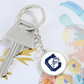 The Citadel, Jumping Bulldog logo, Circle Keychain - Silver