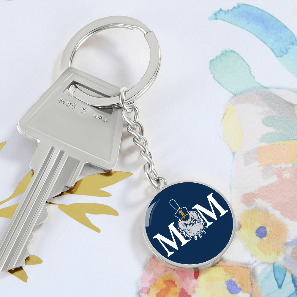The Citadel, Mom, Spike, Navy, Circle Keychain