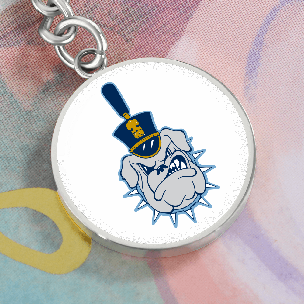 The Citadel, Spike logo, Circle Keychain - Silver