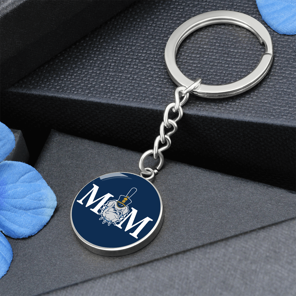 The Citadel, Mom, Spike, Navy, Circle Keychain