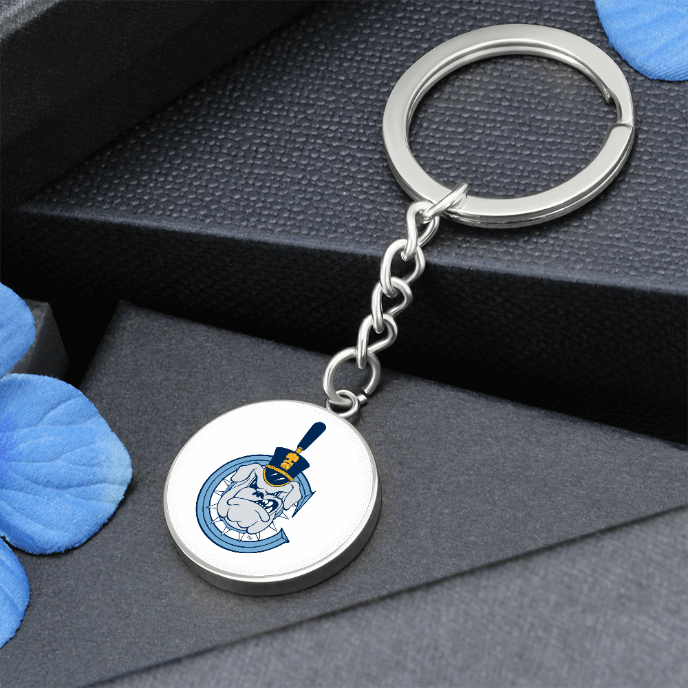 The Citadel, Spike C logo, Circle Keychain - Silver