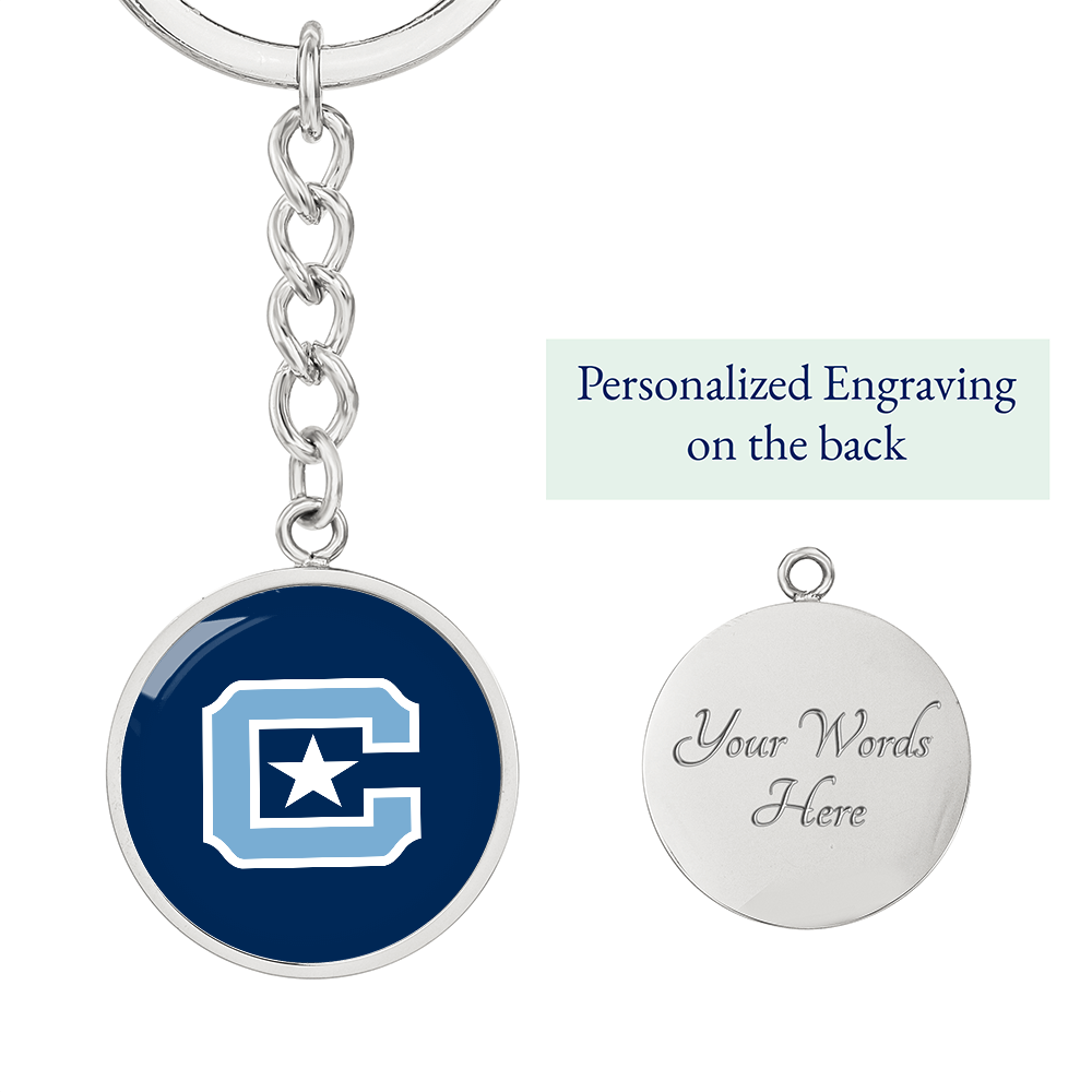 The Citadel, C Star logo, Circle Keychain- Silver