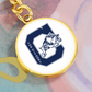 The Citadel, Jumping Bulldog logo, Circle Keychain - Gold