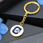 The Citadel, Jumping Bulldog logo, Circle Keychain - Gold
