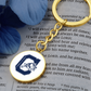 The Citadel, Jumping Bulldog logo, Circle Keychain - Gold