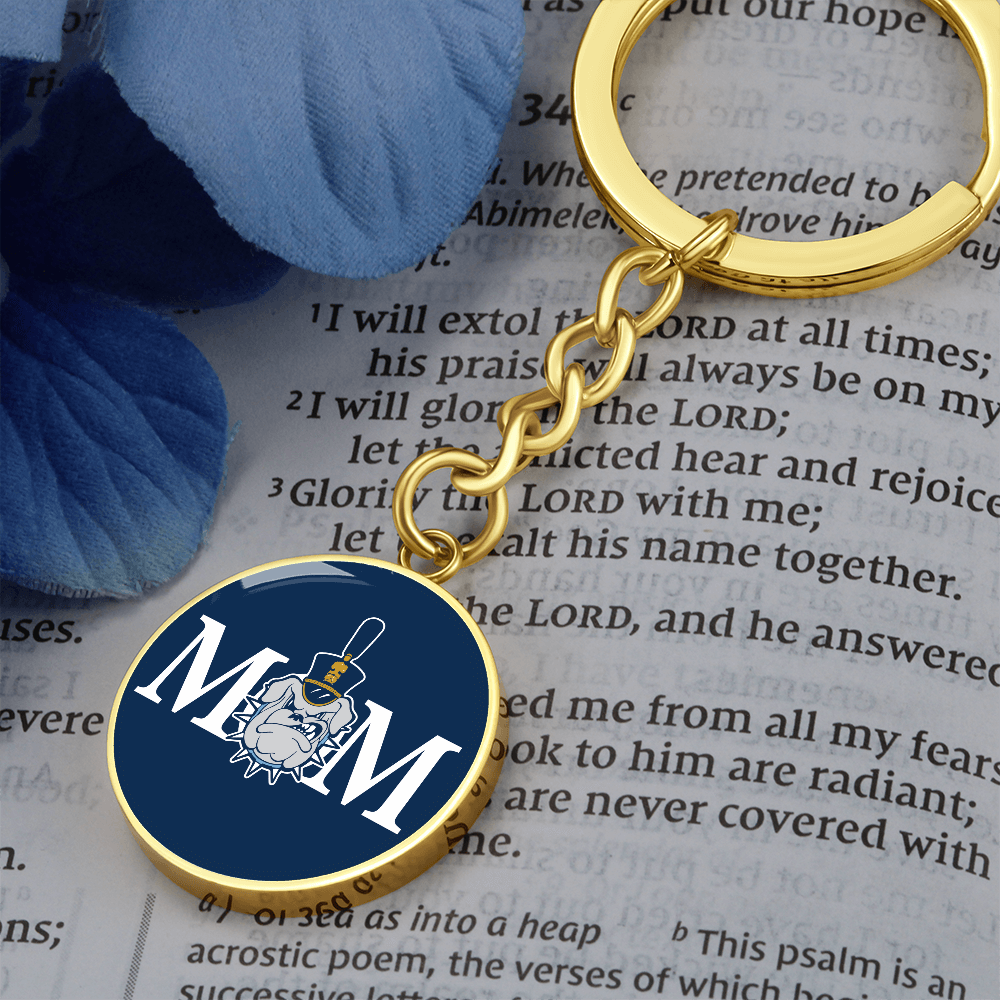 The Citadel, Mom, Spike, Navy, Circle Keychain 