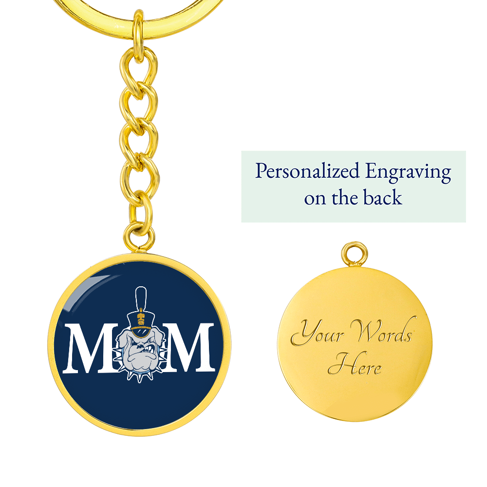 The Citadel, Mom, Spike, Navy, Circle Keychain 