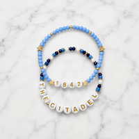 Load image into Gallery viewer, The Citadel, Handmade, Beaded Bracelet -  "1842," "The Citadel"- Fine Bracelet Set of 2
