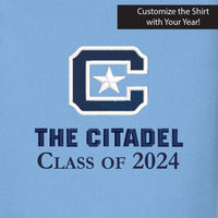 Load image into Gallery viewer, The Citadel, C Star, Customizable (Your Year), UV Micro-Mesh Polo Shirt - Carolina Blue
