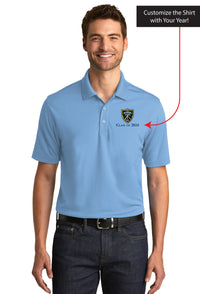 Load image into Gallery viewer, The Citadel, Shield, Customizable (Your Year), UV Micro-Mesh Polo Shirt - Carolina Blue
