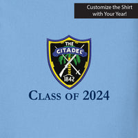 Load image into Gallery viewer, The Citadel, Shield, Customizable (Your Year), UV Micro-Mesh Polo Shirt - Carolina Blue
