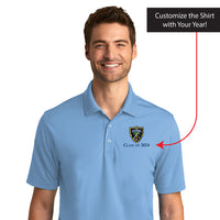 Load image into Gallery viewer, The Citadel, Shield, Customizable (Your Year), UV Micro-Mesh Polo Shirt - Carolina Blue
