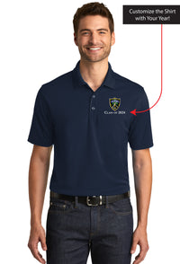 Load image into Gallery viewer, The Citadel, Shield, Customizable (Your Year), UV Micro-Mesh Polo Shirt - Navy
