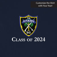 Load image into Gallery viewer, The Citadel, Shield, Customizable (Your Year), UV Micro-Mesh Polo Shirt - Navy

