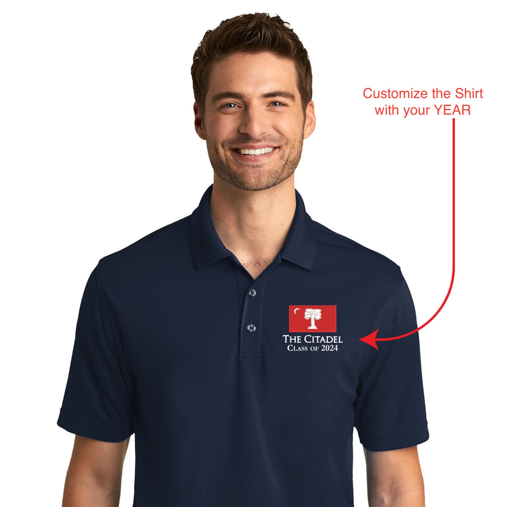 The Citadel, Big Red Flag, Customizable (Your Year), UV Micro-Mesh Polo Shirt