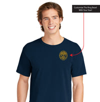 Load image into Gallery viewer, The Citadel, Customizable (Your Year) Ring Bezel Design, Comfort Colors ® Heavyweight Ring Spun T-Shirt- Navy
