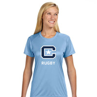 Load image into Gallery viewer, The Citadel, Club Sports - Rugby, A4 Ladies&#39; Cooling Performance T-Shirt - Carolina Blue
