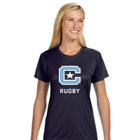 Load image into Gallery viewer, The Citadel, Club Sports - Rugby, A4 Ladies&#39; Cooling Performance T-Shirt - Navy
