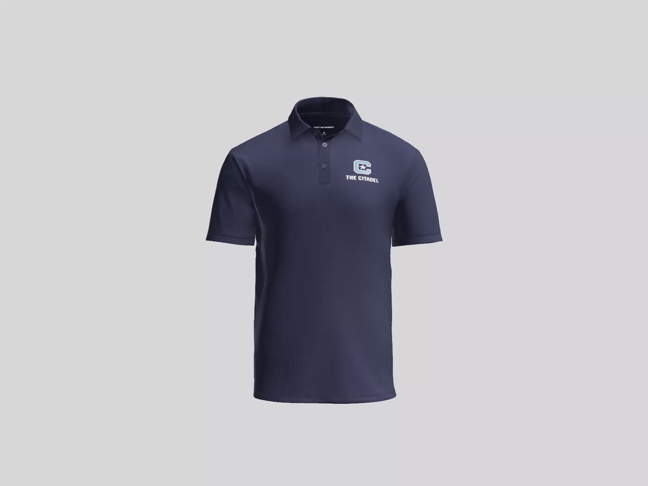 The Citadel, C Star,  Silk Touch™ Performance Polo - Navy
