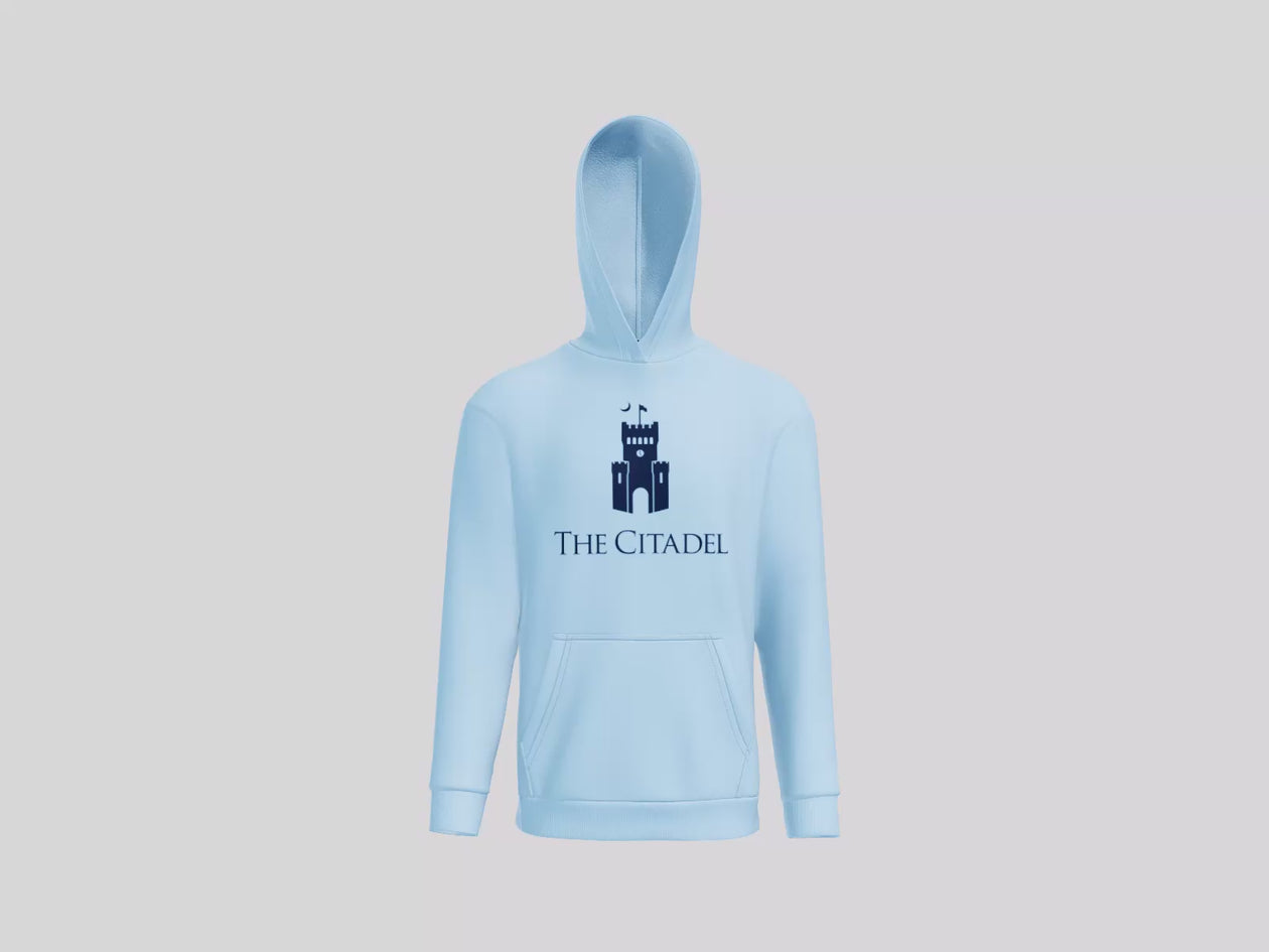 The Citadel, Barracks, Easy Fleece Pullover Hooded Sweatshirt - Carolina Blue