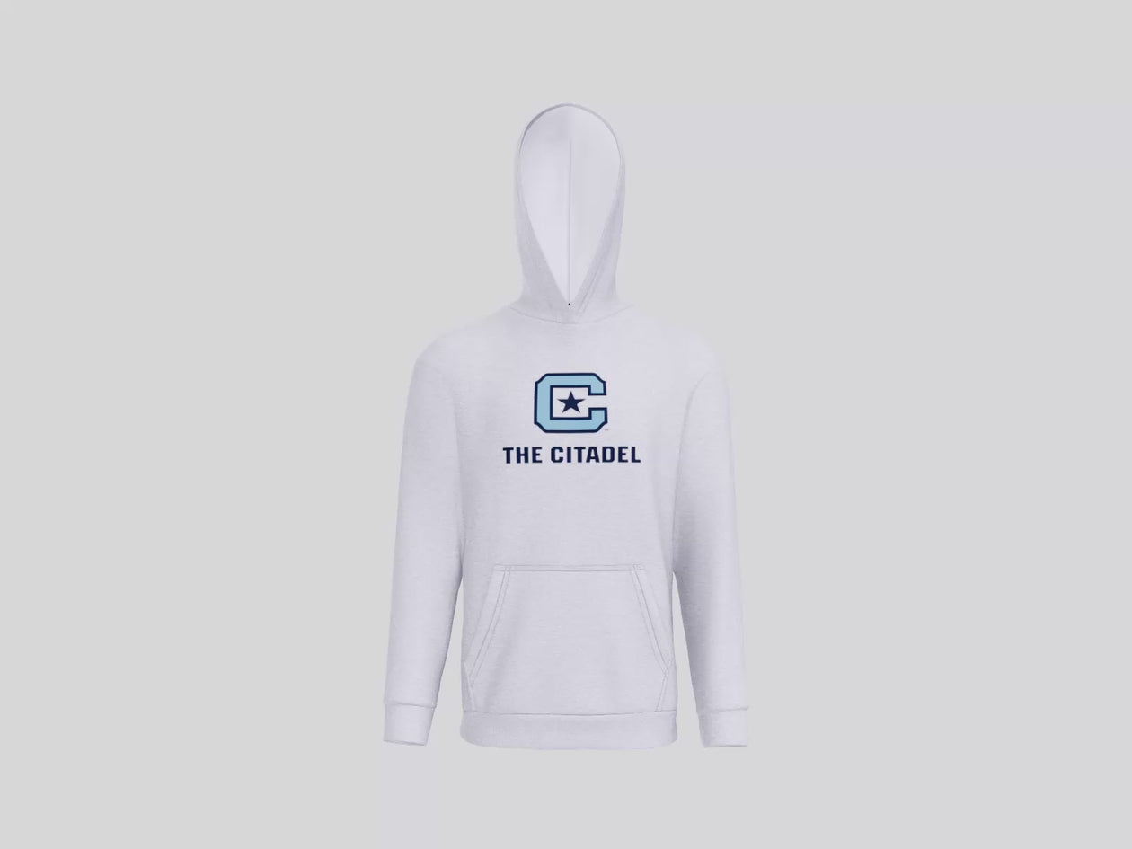 The Citadel, C Star, Easy Fleece Pullover Hooded Sweatshirt - Ash