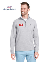 Load image into Gallery viewer, The Citadel, Big Red Flag, Vineyard Vines Men's Saltwater Quarter-Zip Pullover - Granite
