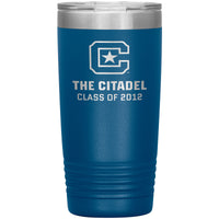 20 oz Travel Tumbler The Citadel C Class of 2012- Blue
