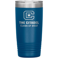 Load image into Gallery viewer, 20 oz Travel Tumbler The Citadel C Class of 2012- Blue

