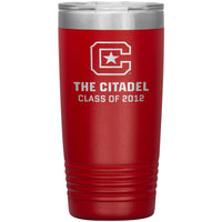 Load image into Gallery viewer, 20 oz Travel Tumbler The Citadel C Class of 2012- Red

