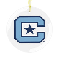 Load image into Gallery viewer, The Citadel, Block C Star logo, Glass Ornament
