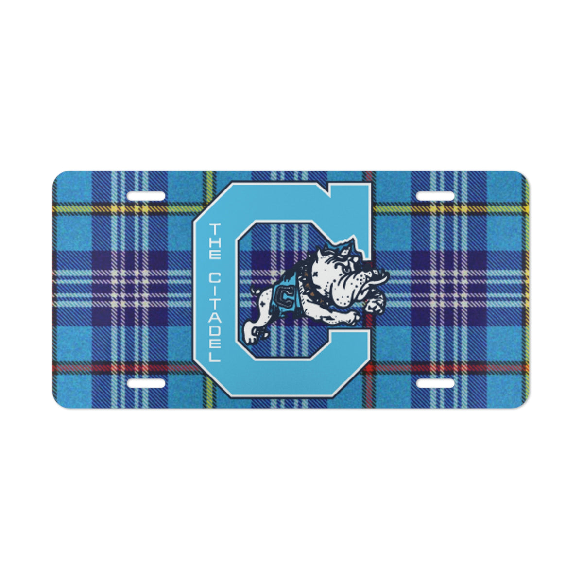 Old Corps Spike with Tartan Background Vanity Plate