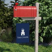 Load image into Gallery viewer, The Citadel, Navy Blue Double Sided Yard Flag
