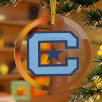 Load image into Gallery viewer, The Citadel, Block C Star logo, Glass Ornament
