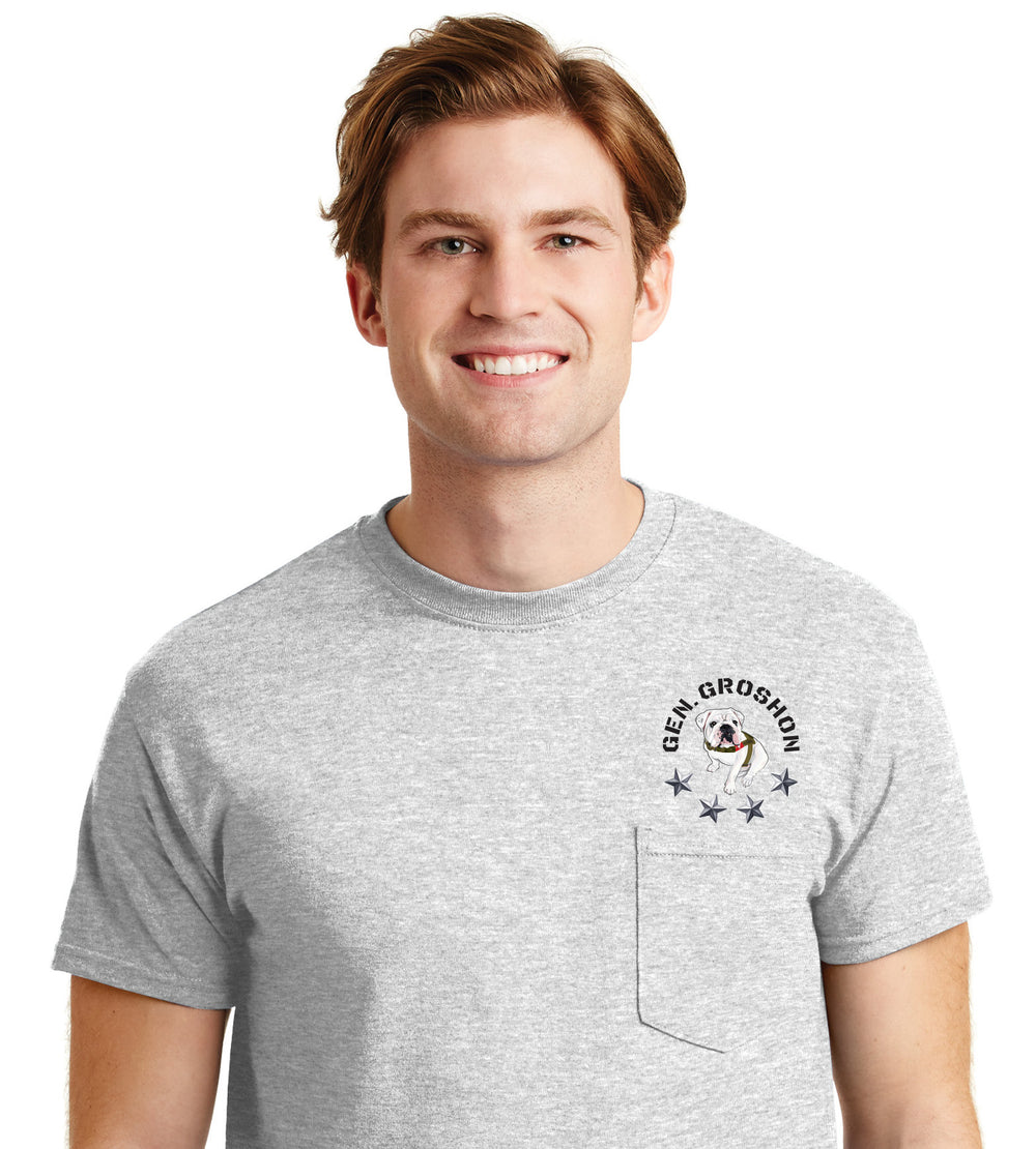 Gen. Groshon  DryBlend® Pocket T-Shirt-Ash Grey