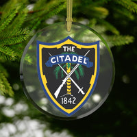 Load image into Gallery viewer, The Citadel, Classic Crest Logo Glass Ornament
