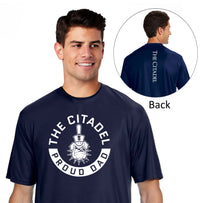 Load image into Gallery viewer, The Citadel Spike Proud Dad Performance Tee-Navy
