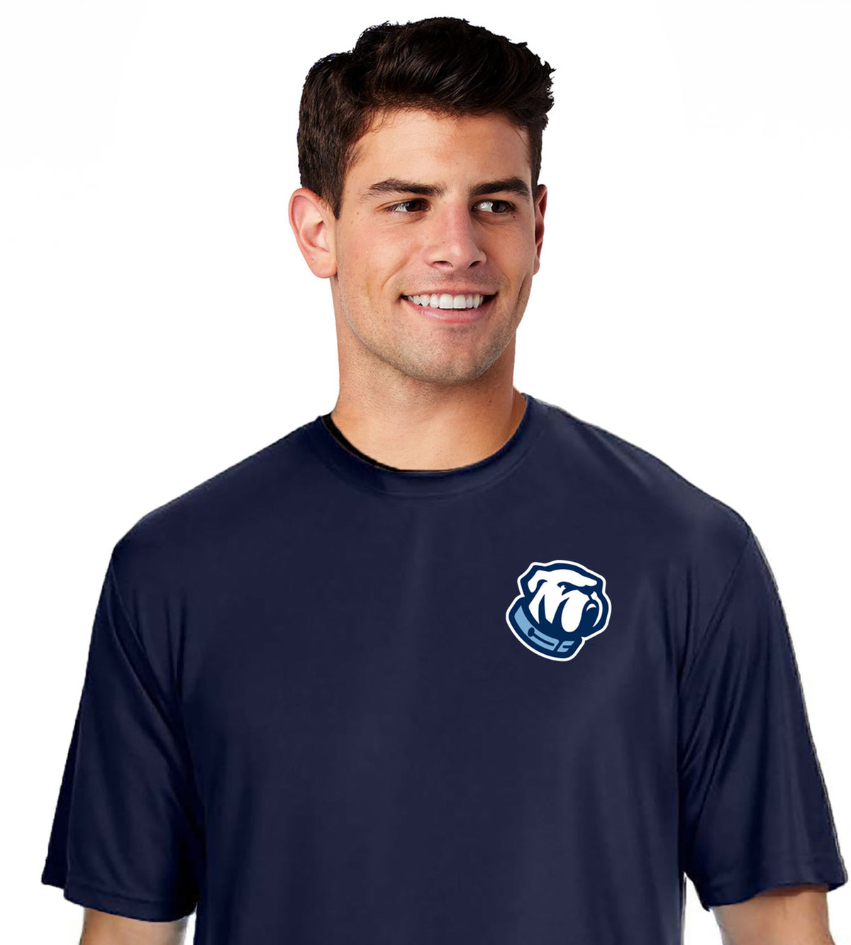 Bulldog Performance Tee-Navy