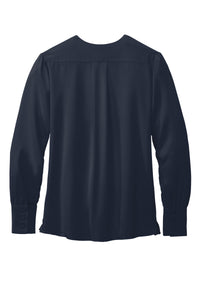 Load image into Gallery viewer, Big Red Palmetto Brooks Brothers® Women’s Open-Neck Satin Blouse- Night Navy
