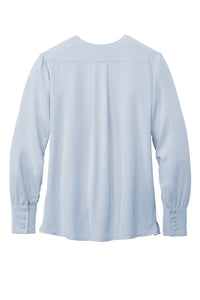 Load image into Gallery viewer, Spike Brooks Brothers® Women’s Open-Neck Satin Blouse- Heritage Blue
