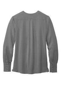 Load image into Gallery viewer, Spike Brooks Brothers® Women’s Open-Neck Satin Blouse- Shadow Grey
