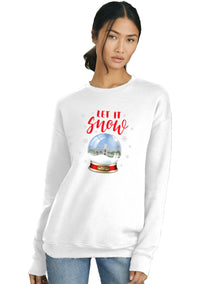 Load image into Gallery viewer, Padgett Thomas Barracks Snow Globe Unisex Drop Shoulder Sweatshirt-WhiteThe Citadel, Padgett Thomas Barracks Snow Globe Design, Unisex Drop Shoulder Sweatshirt-White
