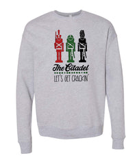 Load image into Gallery viewer, The Citadel, Cadet Soldiers, Let&#39;s Get Crackin&#39; Design, Unisex Drop Shoulder Holiday Sweatshirt
