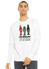 Load image into Gallery viewer, The Citadel, Cadet Soldiers, Let&#39;s Get Crackin&#39; Design, Unisex Drop Shoulder Holiday Sweatshirt
