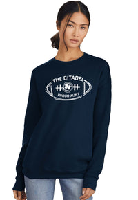 Load image into Gallery viewer, The Citadel Bulldog Proud Aunt Unisex Sponge Fleece Drop Shoulder Sweatshirt-Navy
