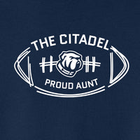 Load image into Gallery viewer, The Citadel Bulldog Proud Aunt Unisex Sponge Fleece Drop Shoulder Sweatshirt-Navy
