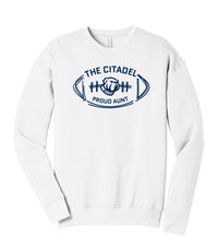 Load image into Gallery viewer, The Citadel Bulldog Proud Aunt Unisex Sponge Fleece Drop Shoulder Sweatshirt-White
