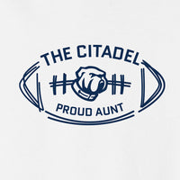 Load image into Gallery viewer, The Citadel Bulldog Proud Aunt Unisex Sponge Fleece Drop Shoulder Sweatshirt-White
