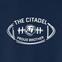 Load image into Gallery viewer, The Citadel Bulldog Proud Brother Unisex Sponge Fleece Drop Shoulder Sweatshirt-Navy
