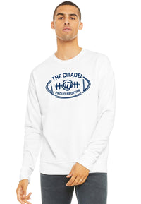 Load image into Gallery viewer, The Citadel Bulldog Proud Brother Unisex Sponge Fleece Drop Shoulder Sweatshirt-White
