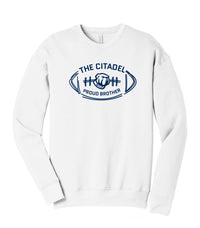 Load image into Gallery viewer, The Citadel Bulldog Proud Brother Unisex Sponge Fleece Drop Shoulder Sweatshirt-White
